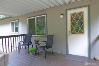 Another view of the private covered back porch. So peaceful.