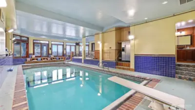 Indoor pool with diving board