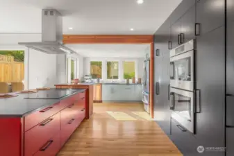 Another view of the beautiful custom cabinetry, floors and countertops.