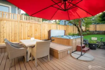 This fabulous outdoor room is the perfect place to relax and to entertain. The hot tub is a wonderful way to relax after a long day.