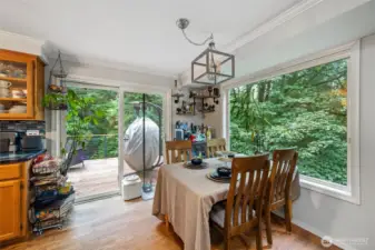 Dinning room out to large patio.