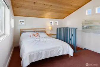 The bedroom upstairs is the ultimate shelter from storms literal and figurative.