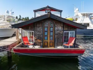 Soak up views from the two-person back deck.