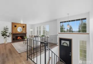 Open, bright and inviting split-level entry.