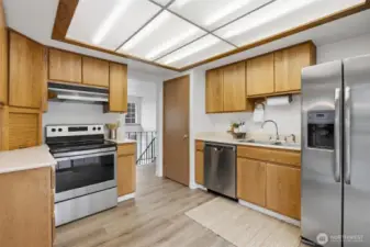 Plenty of storage + pantry and stainless appliances.