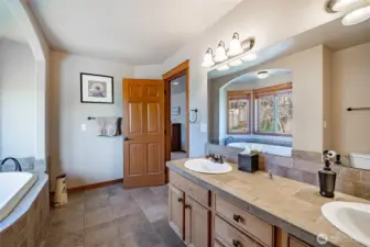 Primary bath, double sinks