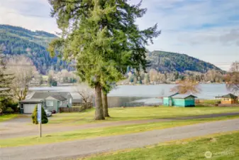 Lake and mountain view iew from front yard