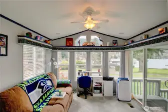 Spacious living room with a view