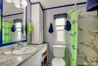 Fully remodeled 3/4 bath with walk-in shower