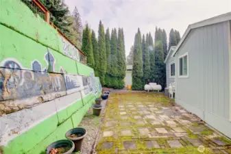 Back patio for bbq, kyak storage, or...options are unlimited