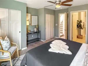 Two closets and ensuite bathroom