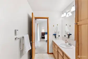 Attached primary bathroom.