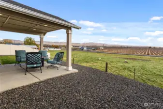 Backyard w/view of lush hop fields