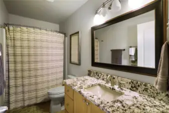 Full Bath in the lower level.