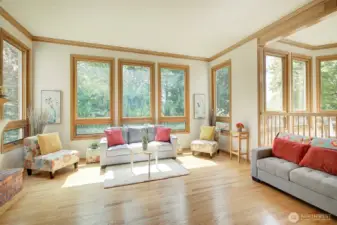 Warm and inviting family room with fireplace