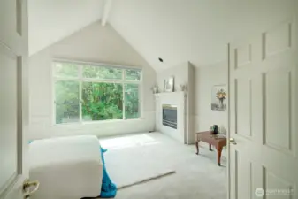 Vaulted ceilings in master suite
