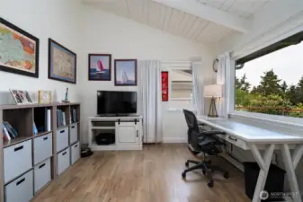 office with amazing view of the straights and San Juan Islands
