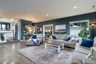 Great room from the entry, with open space and lots of natural light