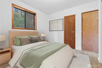 Lower level bedroom  staged