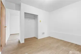 Lower level office with closet space