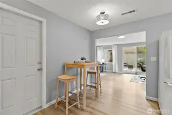 Room for dining area.