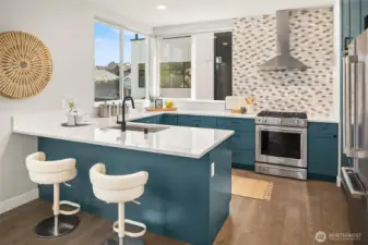 Eating bar of kitchen.