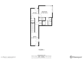 Lower level floor plan.