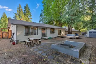 Great entertaining space complete with a custom fire pit.