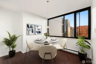 Ideal dining with magical views. Furnishings virtually staged.