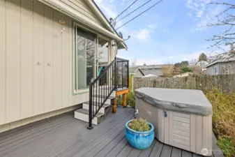 Hot Tub off primary bedroom on deck