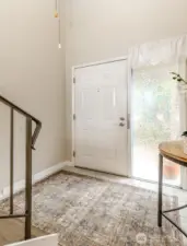 This angle shows how wide the foyer is.