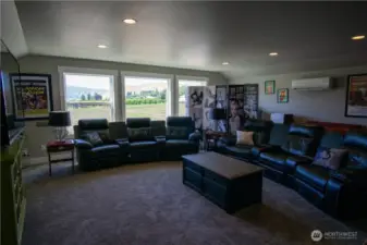 Upstairs movie room.