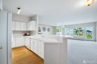 Large gally style kitchen