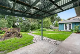 Covered Patio and Back Yard