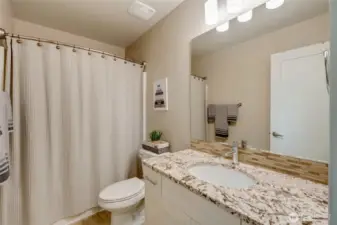 Full bathroom on the upper level for added convenience.