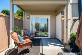 Another view of the patio off the bonus room.