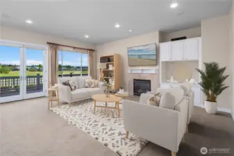 Natural light filled Great Room and Dining Room with 10 Ft Ceilings throughout.