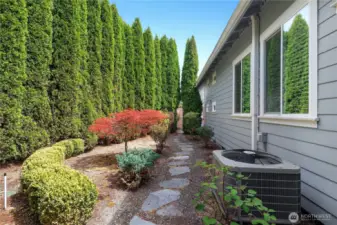 View from the side yard sitting area.