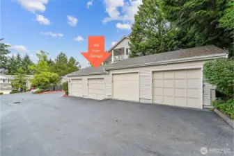 Directly across from your unit, is your personal garage. Garage has a keypad, traditional opener, and a key fob for convenience.