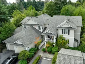 Upper view of your building. Your unit is located on the bottom right side.