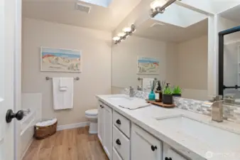 Getting ready fro the day is a breeze in this lovely space.
