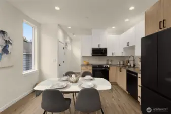 Thoughtfully designed for connection, this area merges kitchen, dining, and living spaces so you can cook, converse, and entertain without missing a moment.