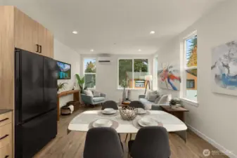 A showcase of modern artistry — this living room captures the essence of Seattle chic, where sleek design meets the comfort of home.