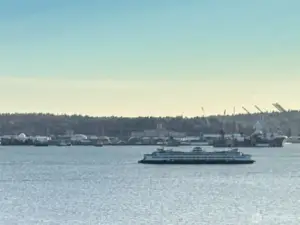 Spectacular westerly views of the sound from the fabulous rooftop deck!