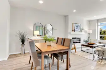 Ample dining space, room for a side board table