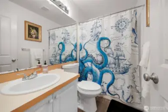 Private ensuite bath for the second bedroom adds flexibility and comfort.