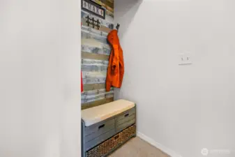 Main level drop-zone for your jackets and shoes.