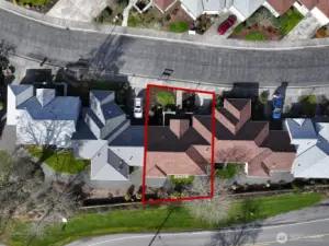 Overhead view of the condo.