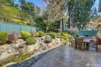 Water feature in the backyard makes it very peaceful