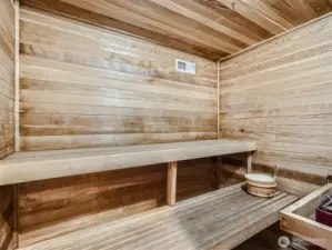 Unwind in this roomy sauna.